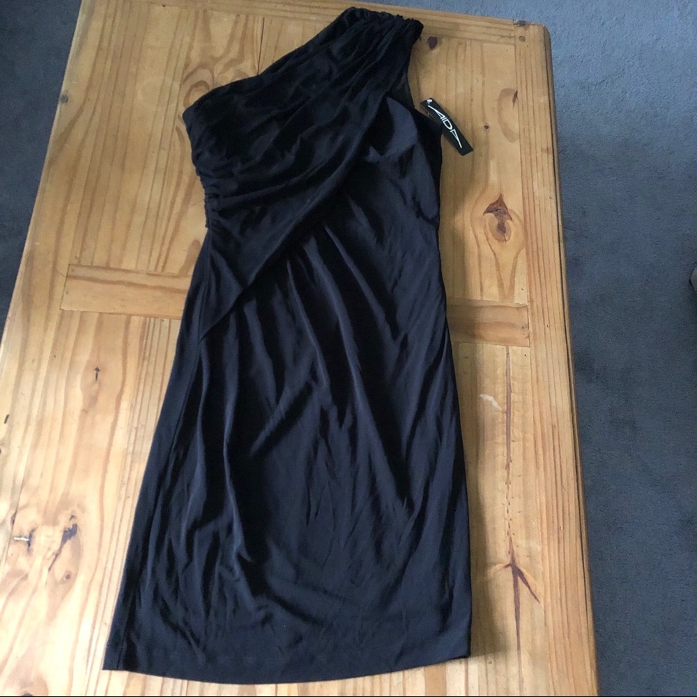 Aida One Shoulder Black Cocktail Dress